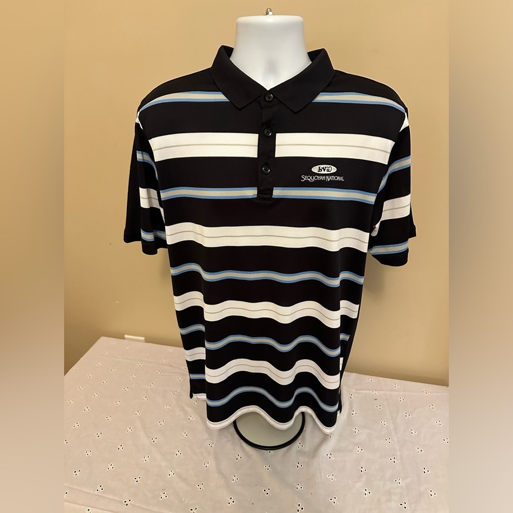 Callawy Opti-Dry Polo With Embroidered Sequoyah National GC Logo Large Black/Whi